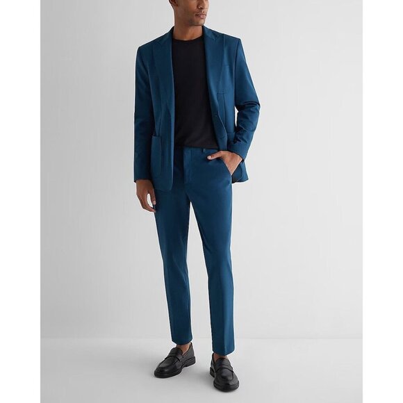 Express Other - Express Slim Teal Stretch Cotton-Blend Suit Jacket Men's 36S New Retail $248